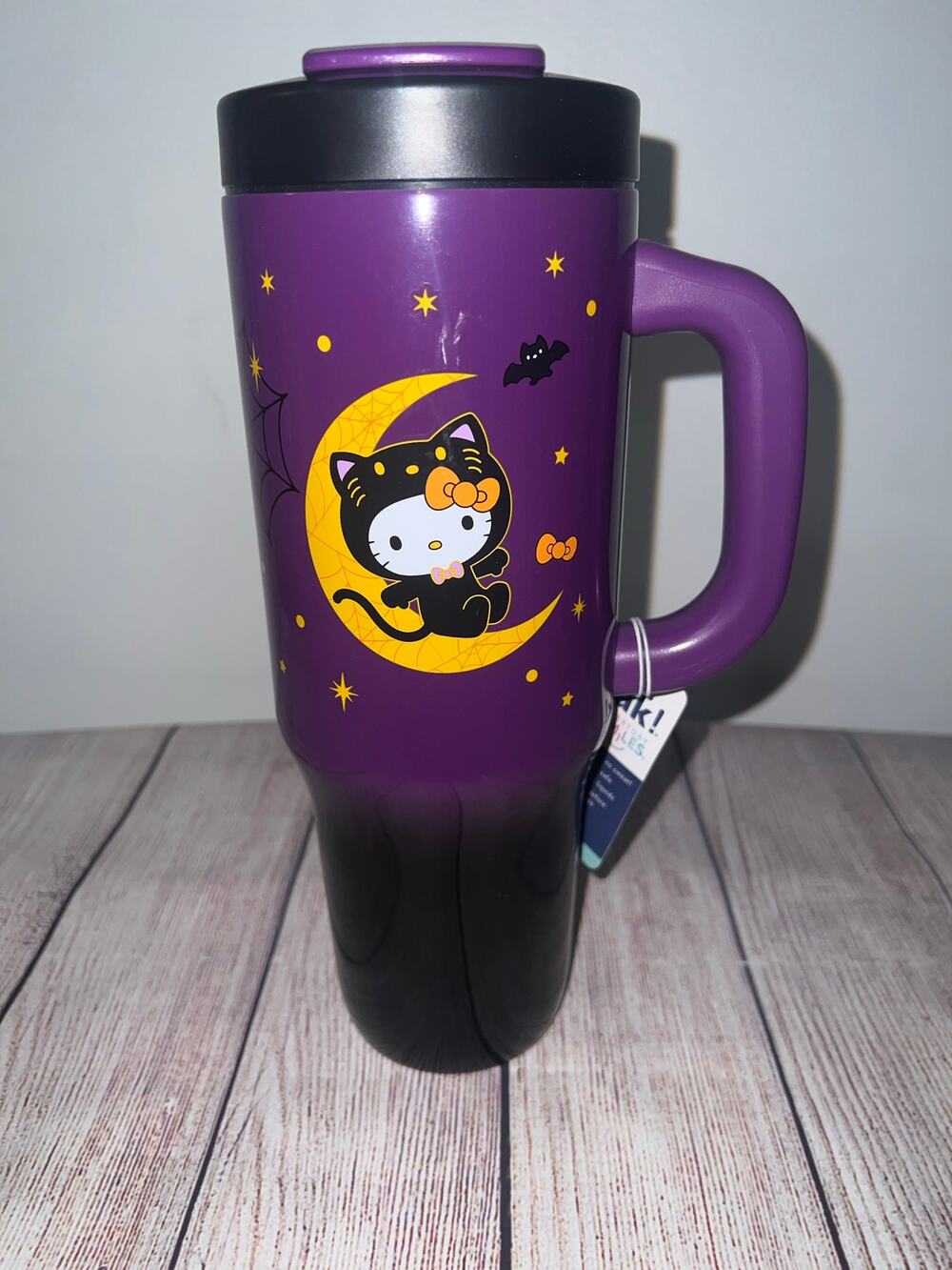 Zak! Hello Kitty Halloween Witch Black Cat Purple Tumbler 40oz 2024 NEW